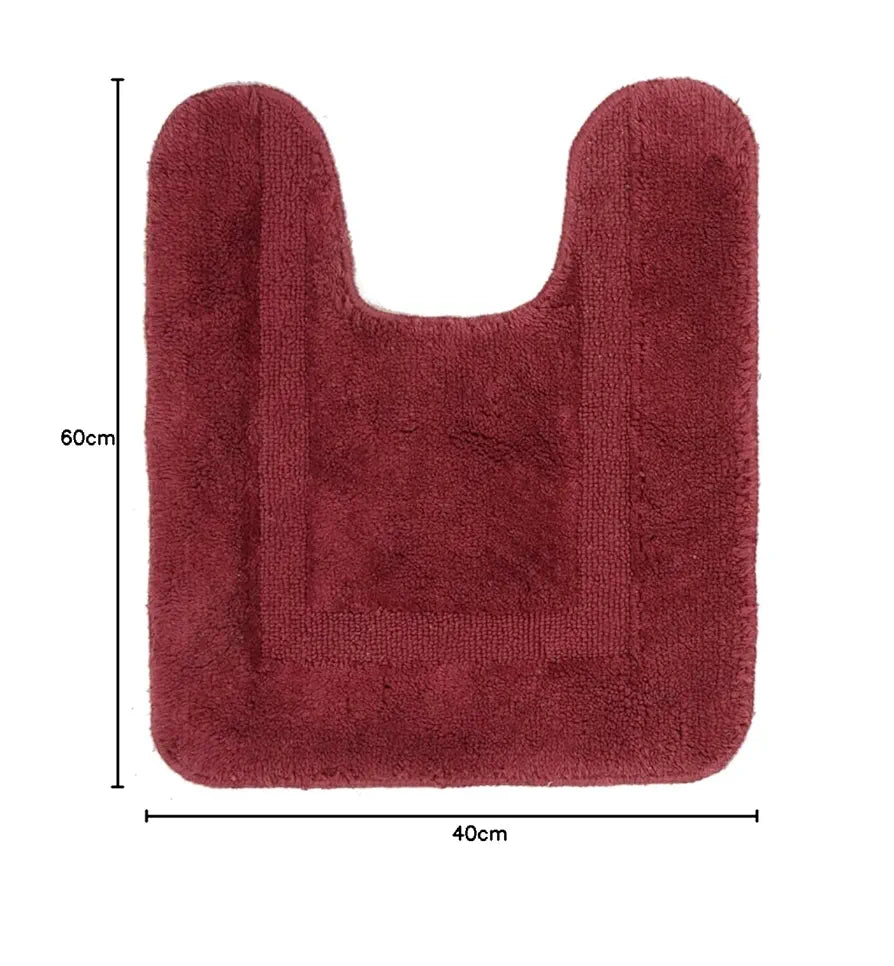 Saral Home Cotton Anti Slip Bathmat Set with Contour | Soft & Super Absorbent Mats for Shower | Washable, Non-Slip & Quick-Drying Mats for Home/Kitchen/Office | Pack of 2